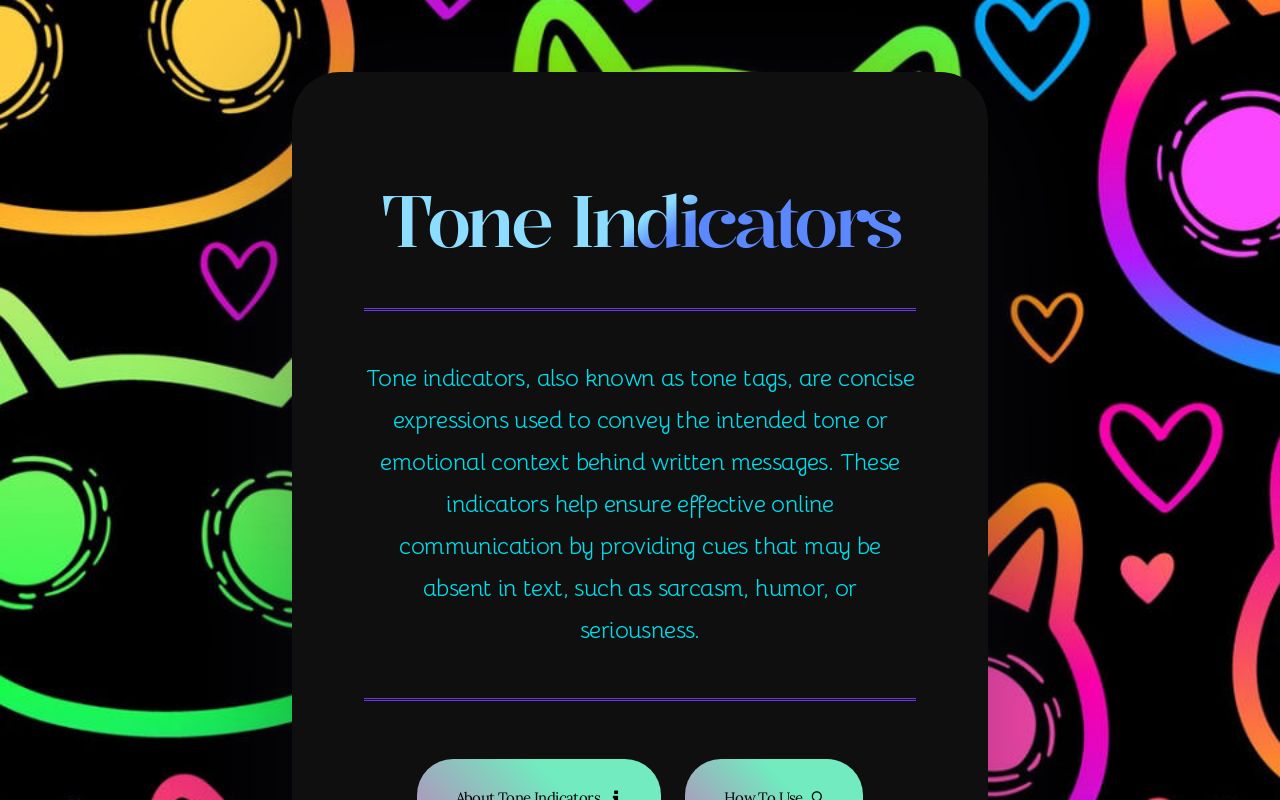 Tone Indicators